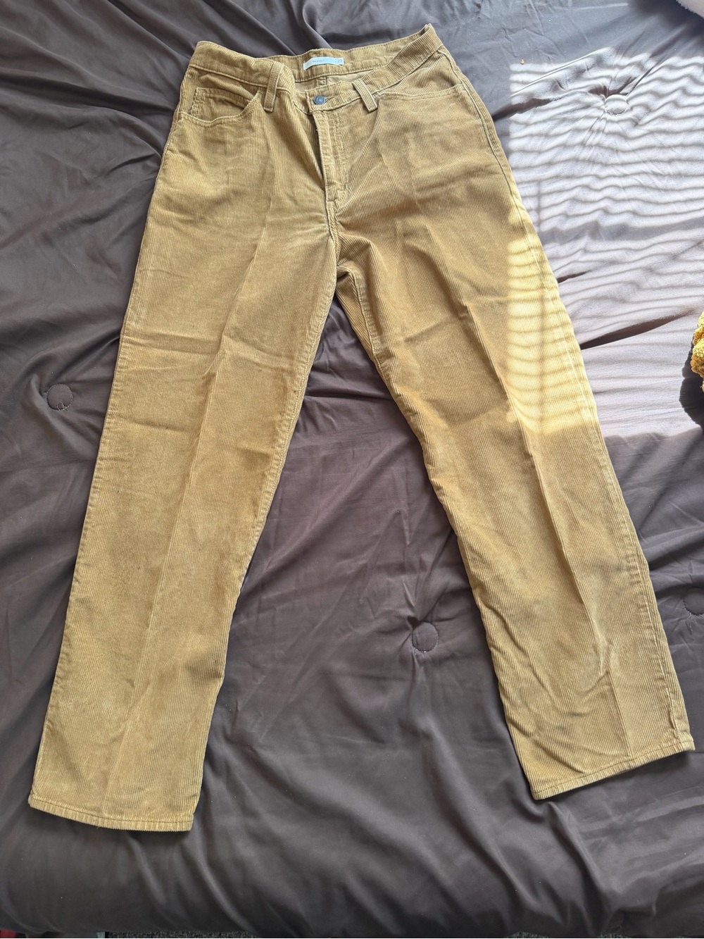 Women's Corduroy Straight-Leg Pants in Camel